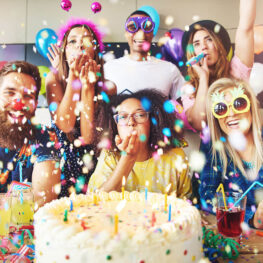 Confetti Flying Around Group Celebrating A Party PZSGJ5F 1 1 263x263